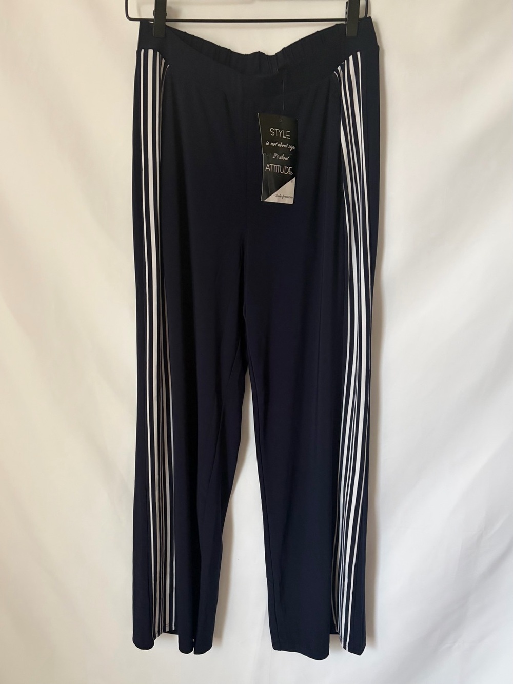 NWT Women with Control La Roma Jersey Wide Leg Pants Evening Blue size Medium - Picture 5 of 11